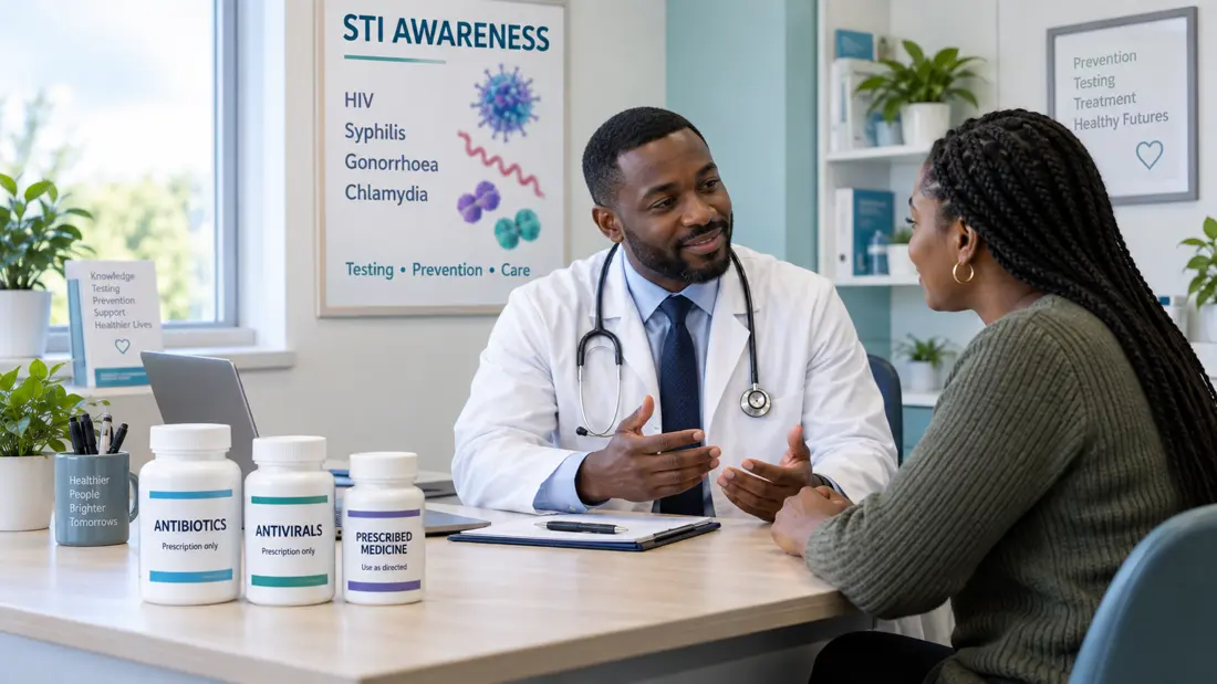 Illustrative image of a doctor listening to a patient during a consultation